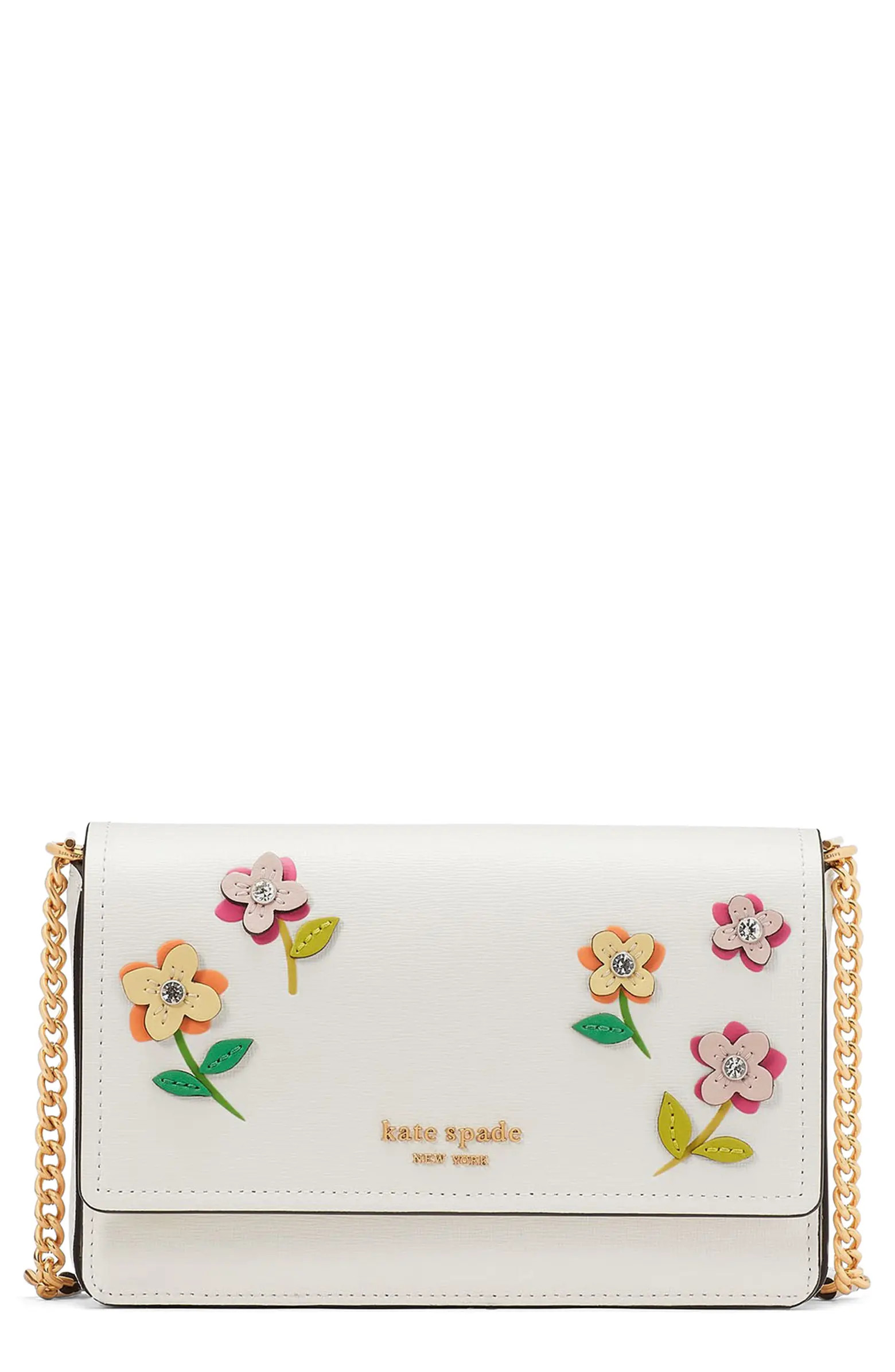 kate spade new york floral appliqué leather crossbody bag | Nordstrom | Nordstrom