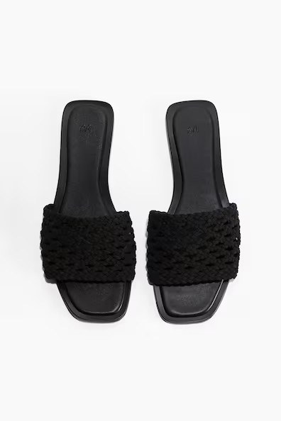 H & M - Braided sandals - Black | H&M (UK, MY, IN, SG, PH, TW, HK)