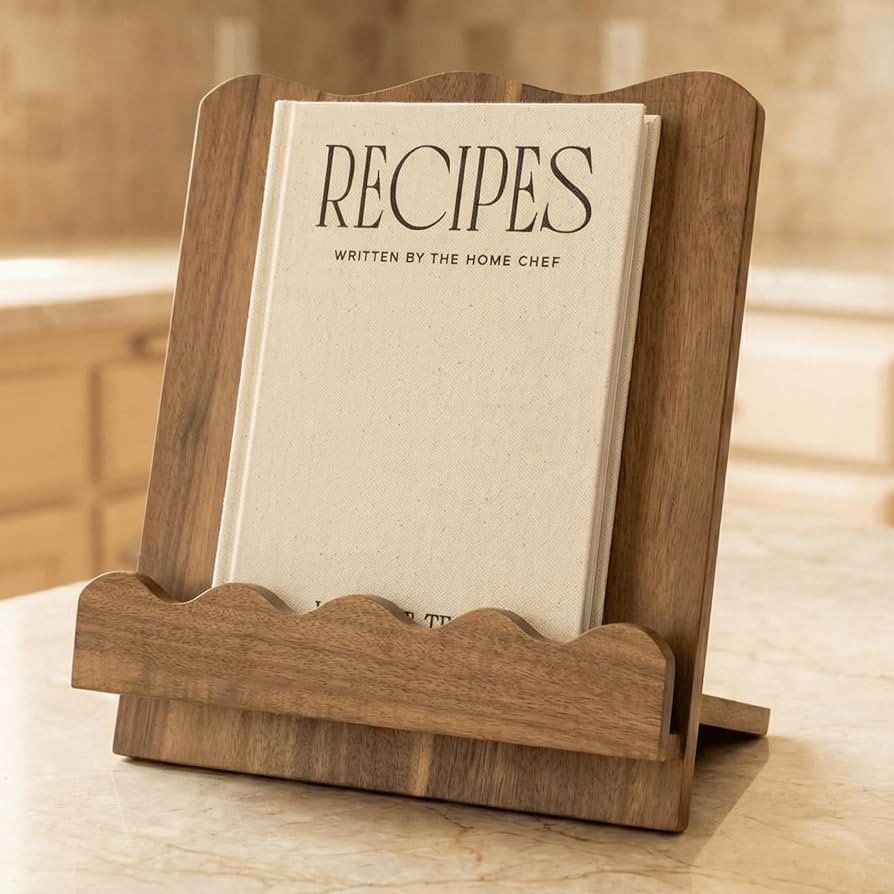 Moncur Home Recipe Journal Set and Wooden Cookbook Stand Linen Beige Hardcover Recipe Books to Wr... | Amazon (US)