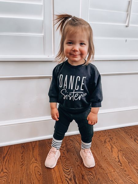 Dance sister, pink adidas shoes, toddler girl outfits, toddler girl style, baby sweatshirts, dance mom, dancer, Etsy finds, Amazon finds 

#LTKbaby #LTKkids #LTKfamily