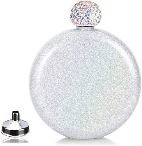 Cute Liquor Flask for Women,Junya Pretty Glitter Coating Whiskey Steel Flasks,Shining Rhinestone ... | Amazon (US)