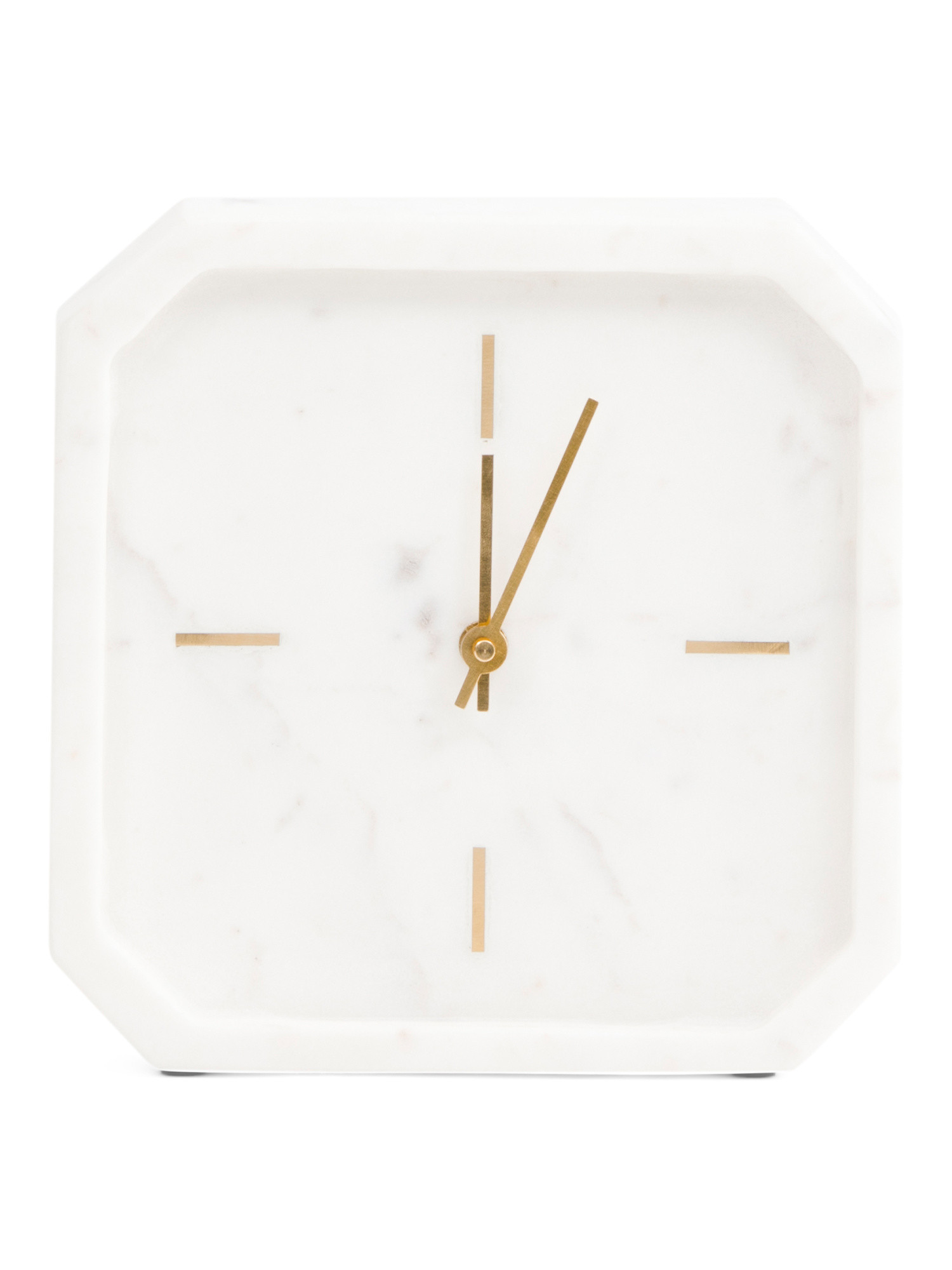 8in Solid Marble Octagon Clock | Marshalls