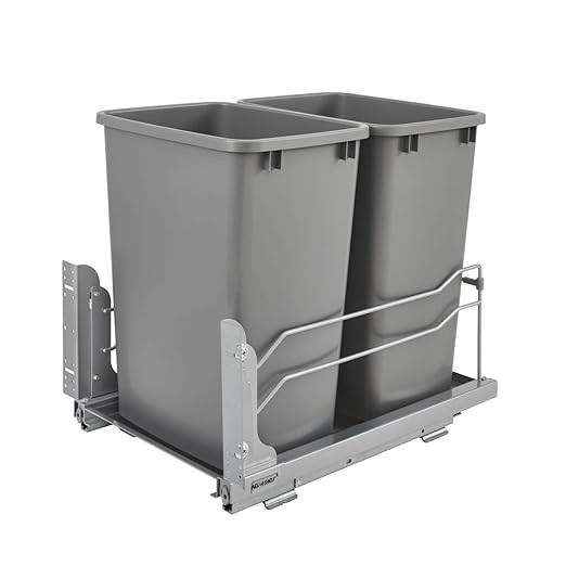 Rev-A-Shelf 53WC-1835SCDM-217 Double 35 Quart Pull-Out Under Mount Kitchen Waste Container Trash ... | Amazon (US)