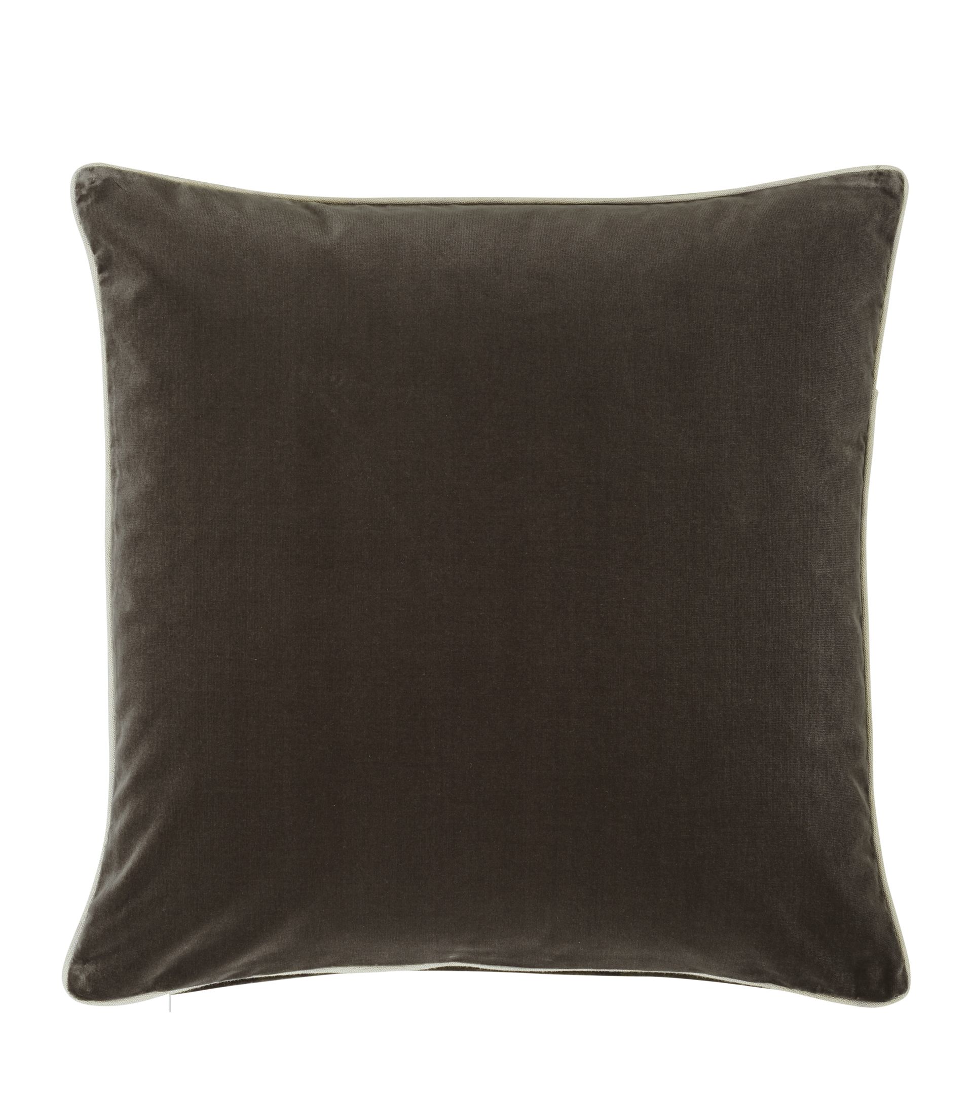 Large Plain Velvet Pillow Cover - Gray Green | OKA US