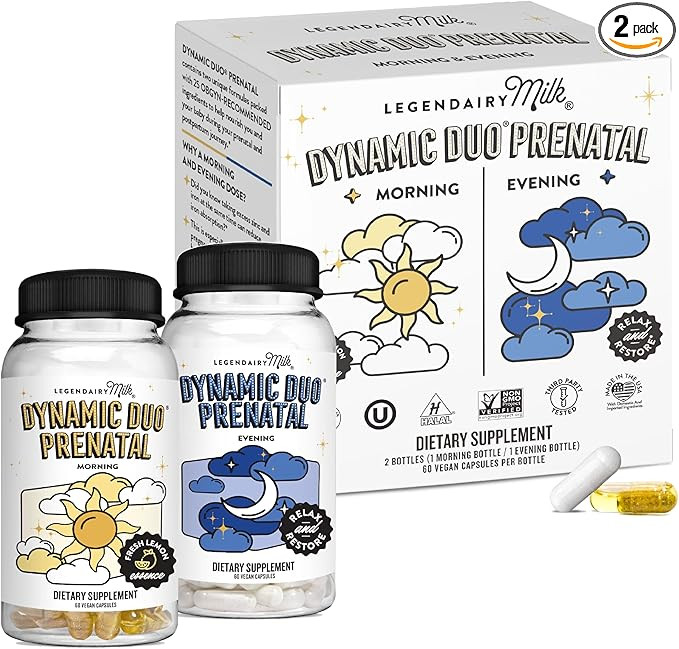 Legendairy Milk Dynamic Duo® Prenatal 2-in-1 Prenatal Vitamins for Women - Morning & Night Prena... | Amazon (US)