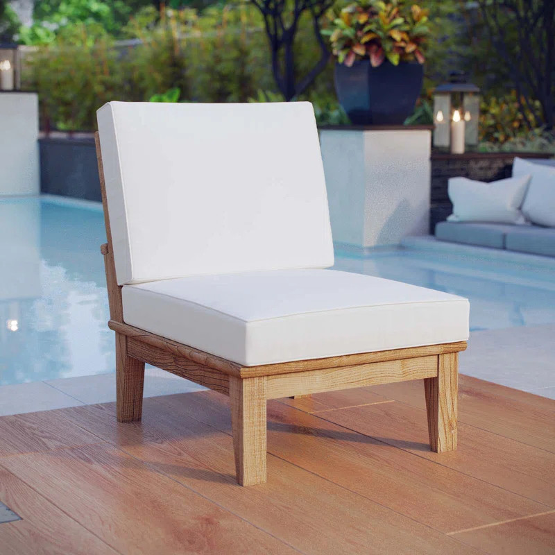 Elaina Teak Patio Chair with Cushions | Wayfair North America