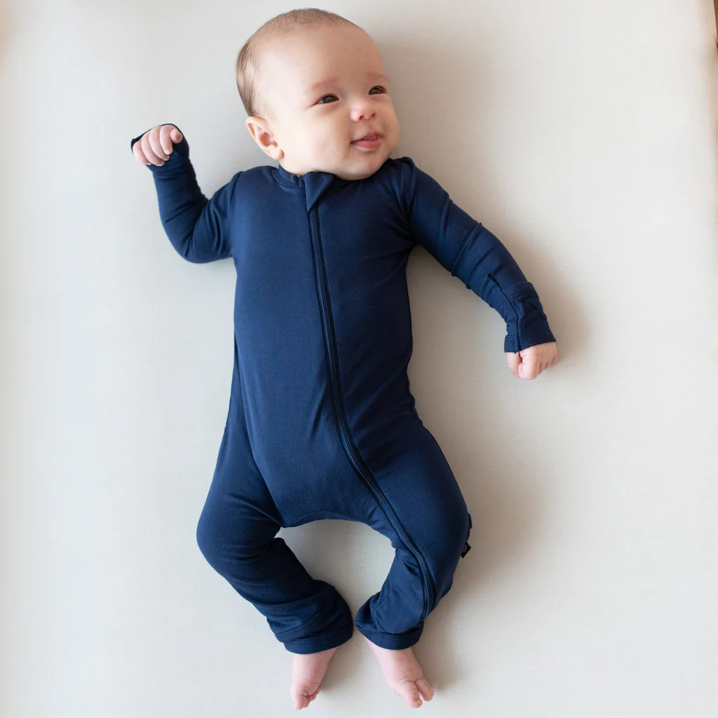 Zippered Romper in Navy | Kyte Baby