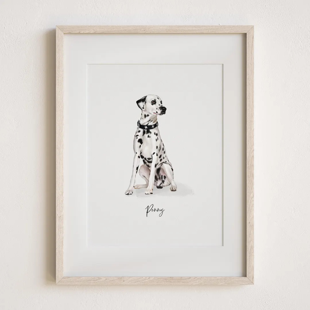 Custom Pet Portrait, Personalised Dog Illustration, Dog Cat Wall Art, Hand Drawn Pet, Pet Memoria... | Etsy (US)