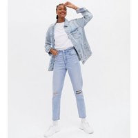 Tall Pale Blue Bleach Wash Oversized Denim Jacket New Look | New Look (UK)