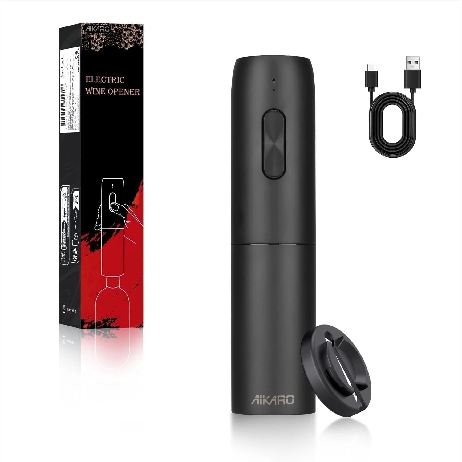 AIKARO - Electric Wine Bottle Opener Automatic Corkscrew, Rechargeable | Walmart (US)