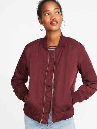 Satin Zip Bomber Jacket for Women | Old Navy US