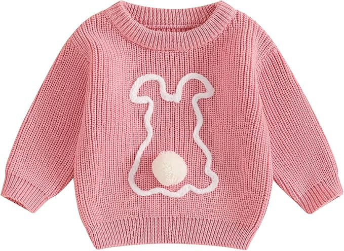 Infant Baby Boy Girl Knit Sweater Rooster Goose Embroidery Crew Neck Long Sleeve Pullover Knit Sh... | Amazon (US)