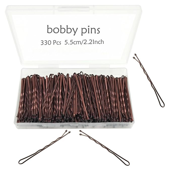Bobby Pins Brown, 330 Count 2.2 Inch Hair Pins With Cute Box, Premium Bobby Pin For Kids, Girls A... | Amazon (US)