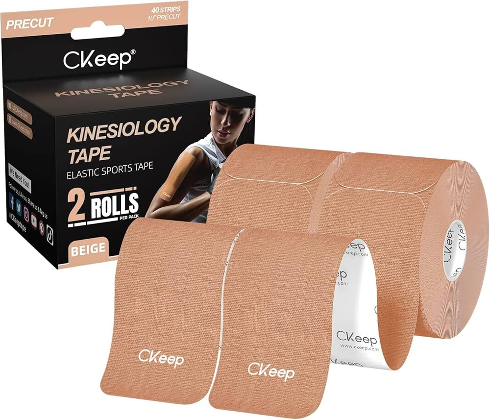 CKeep Kinesiology Tape (2 Rolls), Original Cotton Elastic Premium Athletic Tape,33 ft 40 Precut S... | Amazon (US)