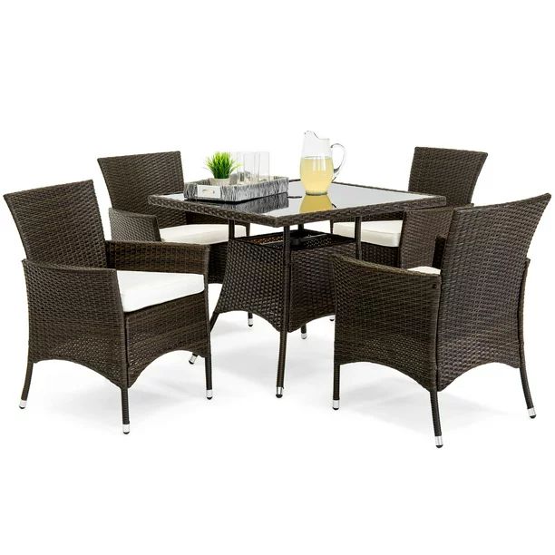 Best Choice Product 5-Piece Indoor Outdoor Wicker Patio Dining Set Furniture w/ Table, Umbrella C... | Walmart (US)