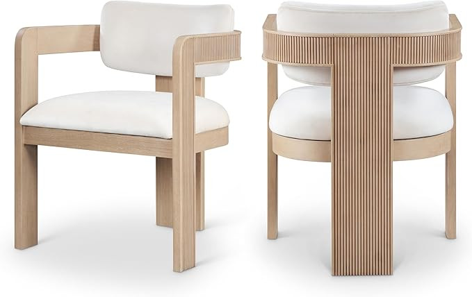 Meridian Furniture 11094Cream-C Sacha Collection Art Deco Dining Chair, Ultra Luxe Cream Velvet, ... | Amazon (US)