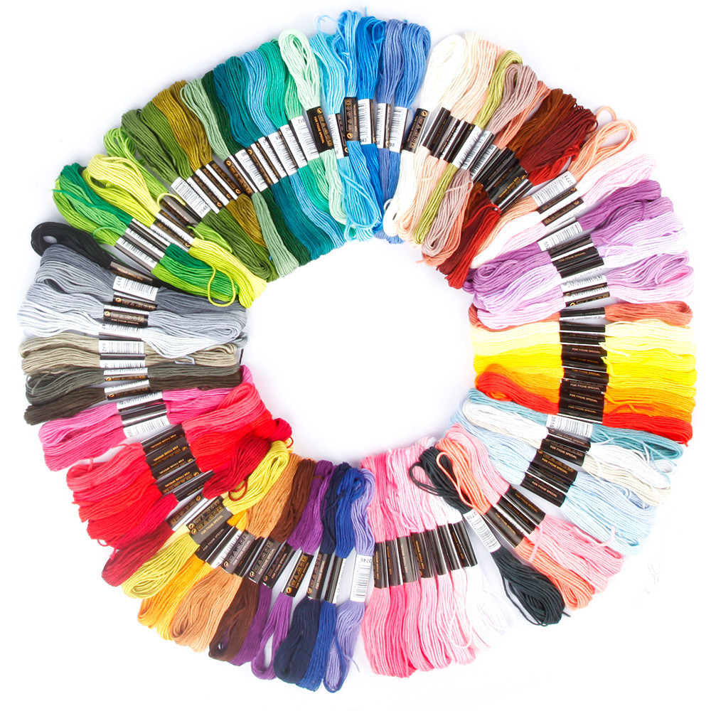 BCOOSS Embroidery Floss Cross Stitch Thread Friendship Bracelet String 100 Rainbow Color Crafts F... | Walmart (US)