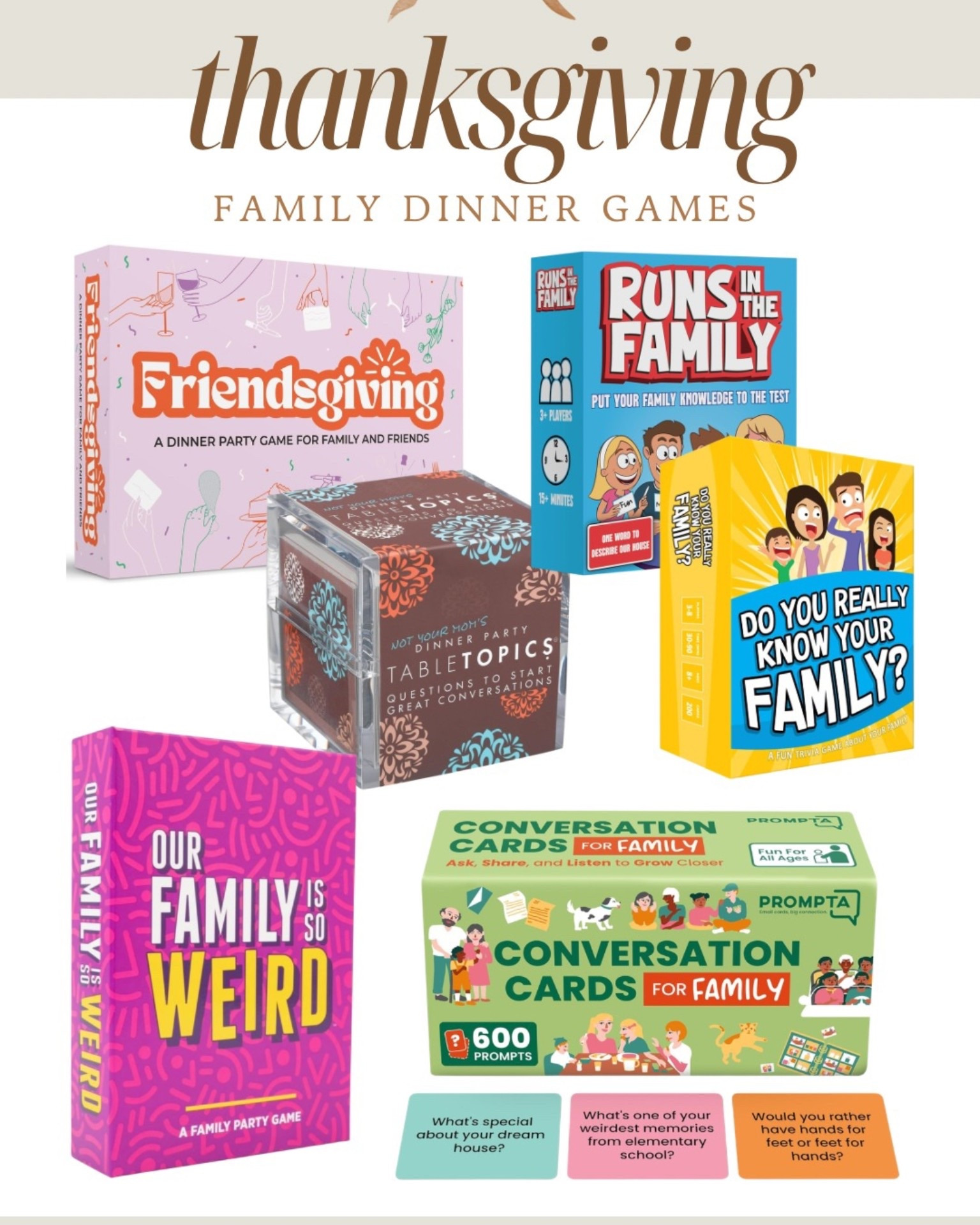 The absolute BEST games for your Friendsgiving or family Thanksgiving dinner! Bring the fun with one of these epic conversation starting games