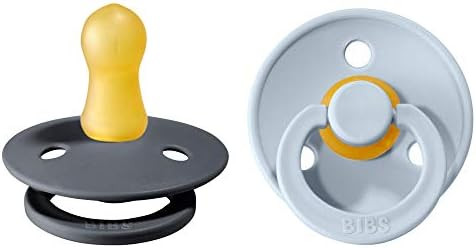 BIBS Colour Baby Pacifier 2-Pack | Made in Denmark | BPA Free Dummy Soother, Round Nipple. Natural R | Amazon (US)