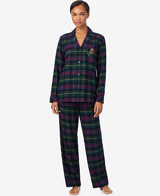 Women's Long Sleeves Notch Collar Pajama Set | Macy's