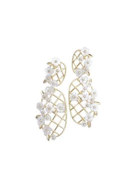 garden collection: golden trellis + mother of pearl flowers | Nicola Bathie Jewelry