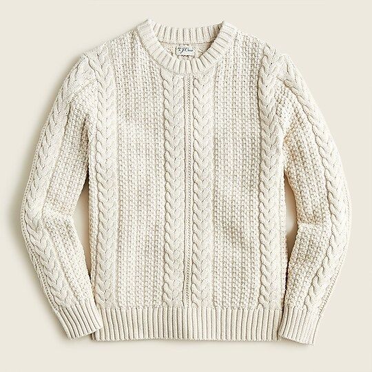 Cotton cable-knit crewneck sweater | J.Crew US