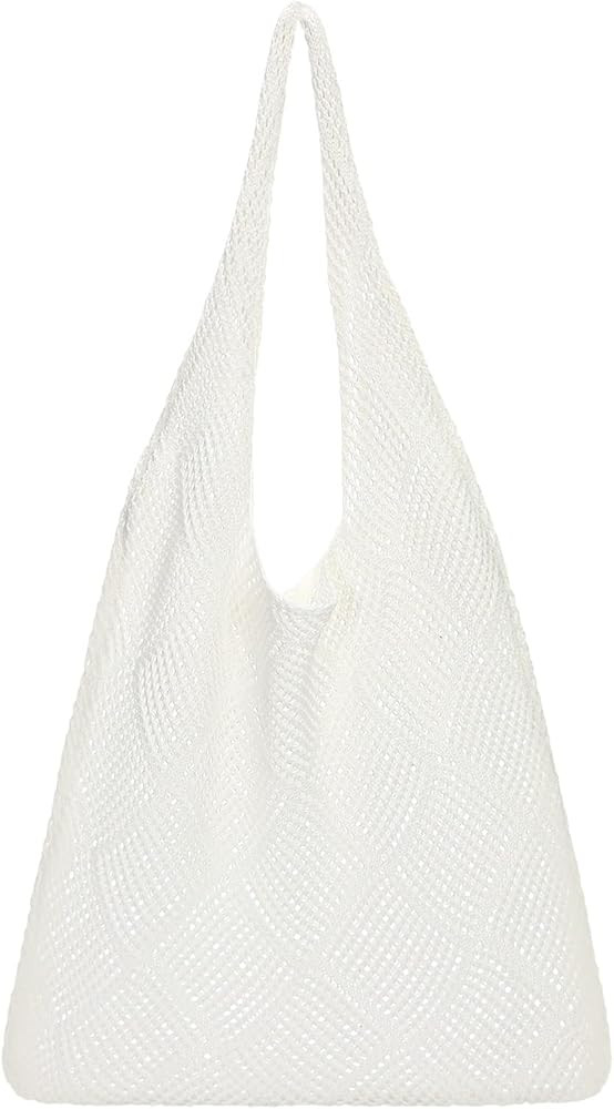 Ovida Crochet Mesh Beach Tote Bag for Women Summer Vacation Knit Small Beach Bag Y2K Aesthetic Fa... | Amazon (US)