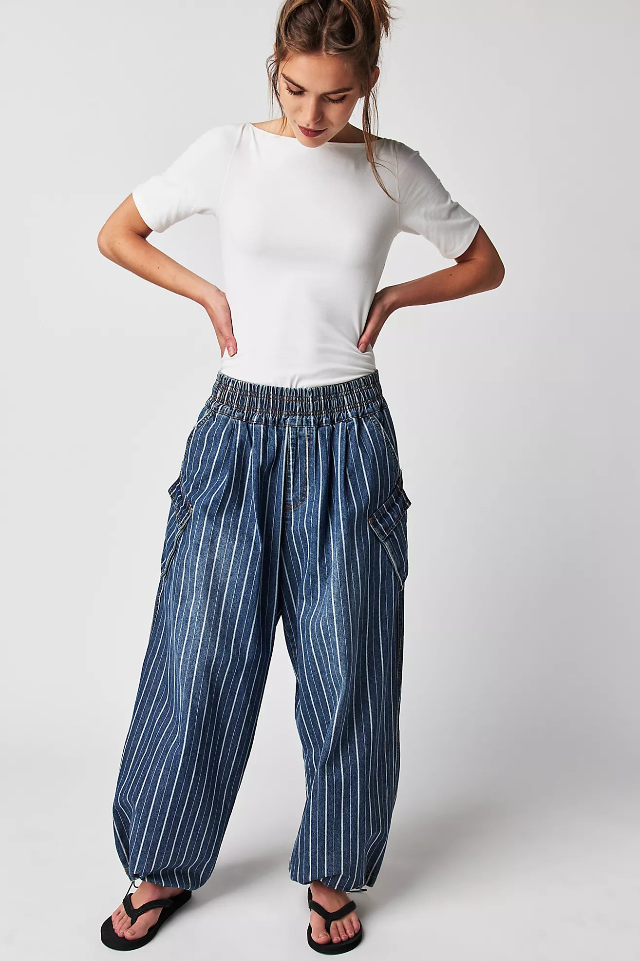 OneTeaspoon Le Stripe Denim Parachute Jeans | Free People (Global - UK&FR Excluded)