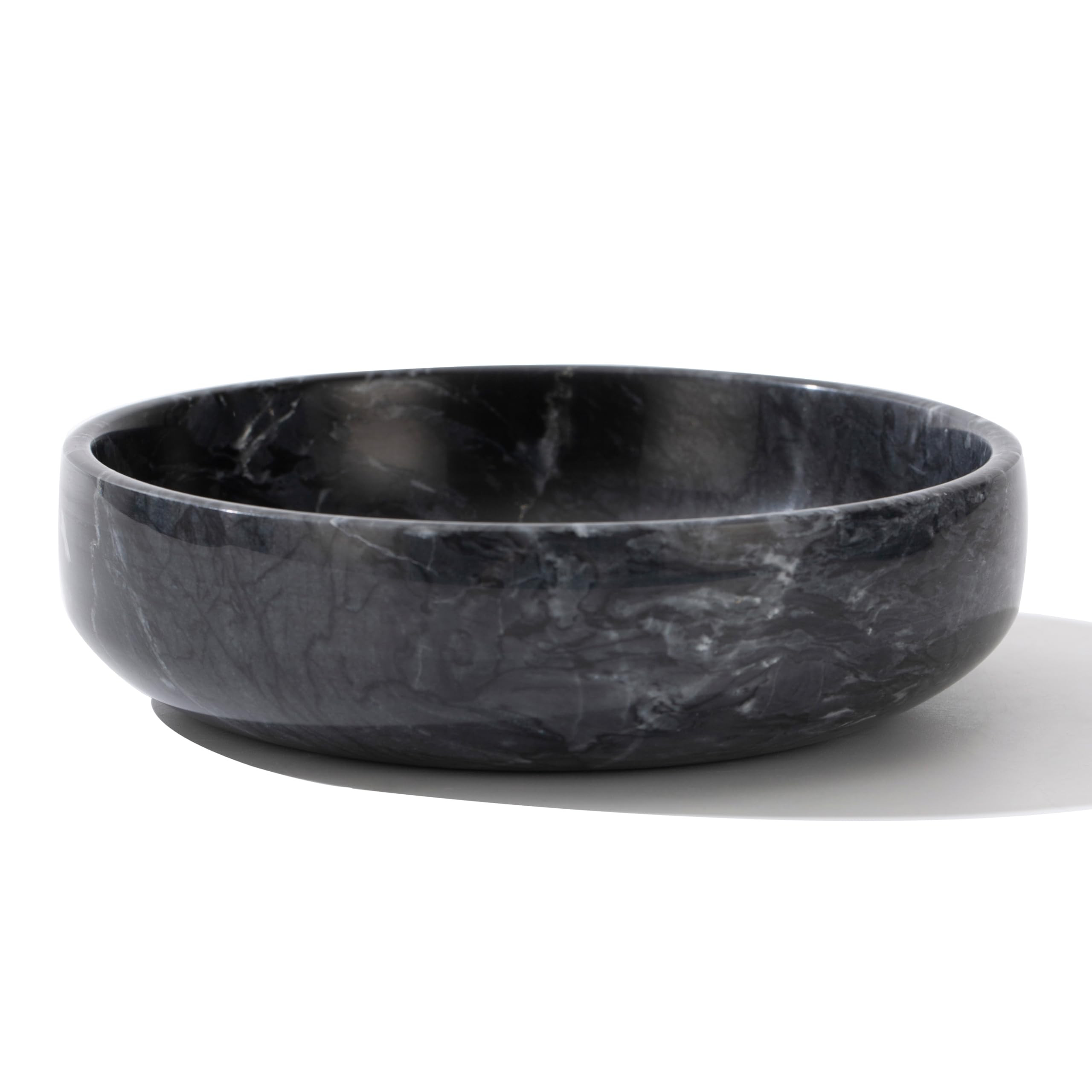 6.7" Large Decorative Bowl, Natural Marble Decorative Bowls for Home Decor, Key Bowl, Candy Bowl, Smudge Bowl, Coffee Tables Centerpiece (Natural Black) | Amazon (US)