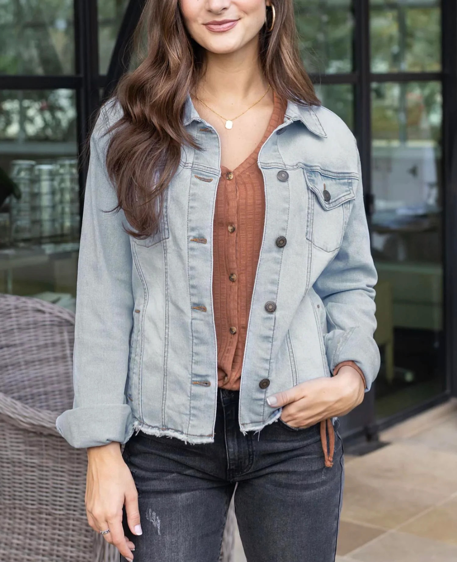 Soft Wash Denim Jacket In Light Wash | Shop Simon