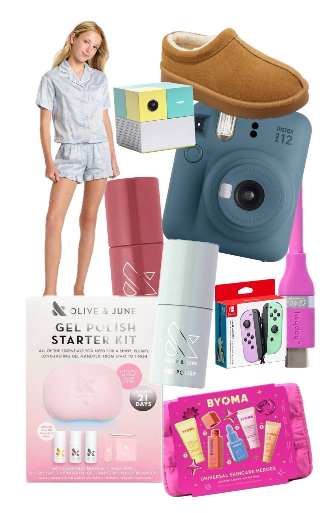 Tween girls gift guide, all from Target! Gel nail starter kit, her own phone usb cord, skincare faves, instax camera, knock off ugg slip-ons, pajamas, and girly video game essentials.

#LTKselfcare #LTKGiftGuide #LTKKids