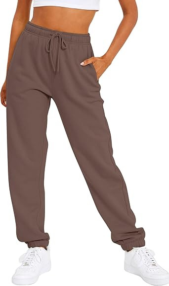 AUTOMET Women's Casual Baggy Fleece Sweatpants | Amazon (US)