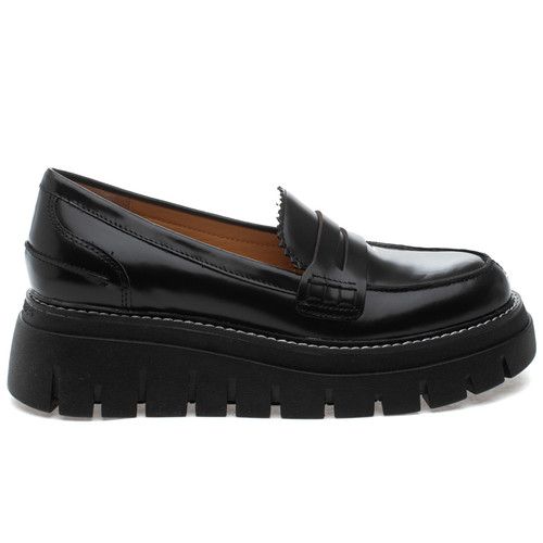 TYLER Black Leather | J/SLIDES Footwear