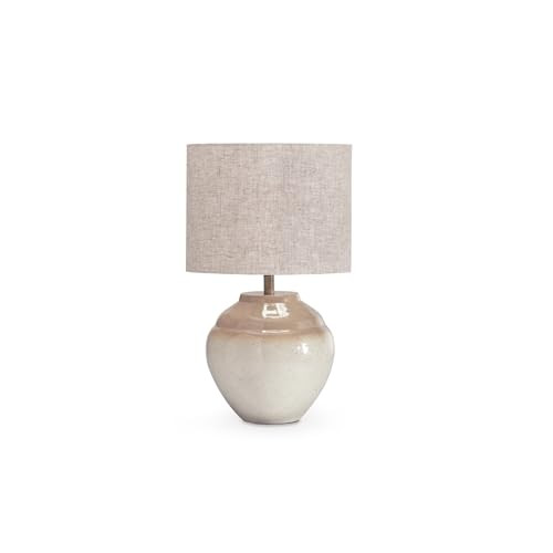 Signature Design by Ashley Waldish Rustic Table Lamp with Drum Shade, Beige | Amazon (US)