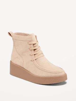 Faux Suede Wedge Boot for Women | Old Navy (US)