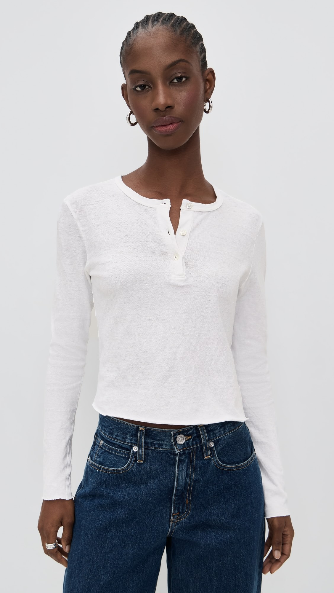 Slub Jersey Shrunken Long Sleeve Henley | Shopbop