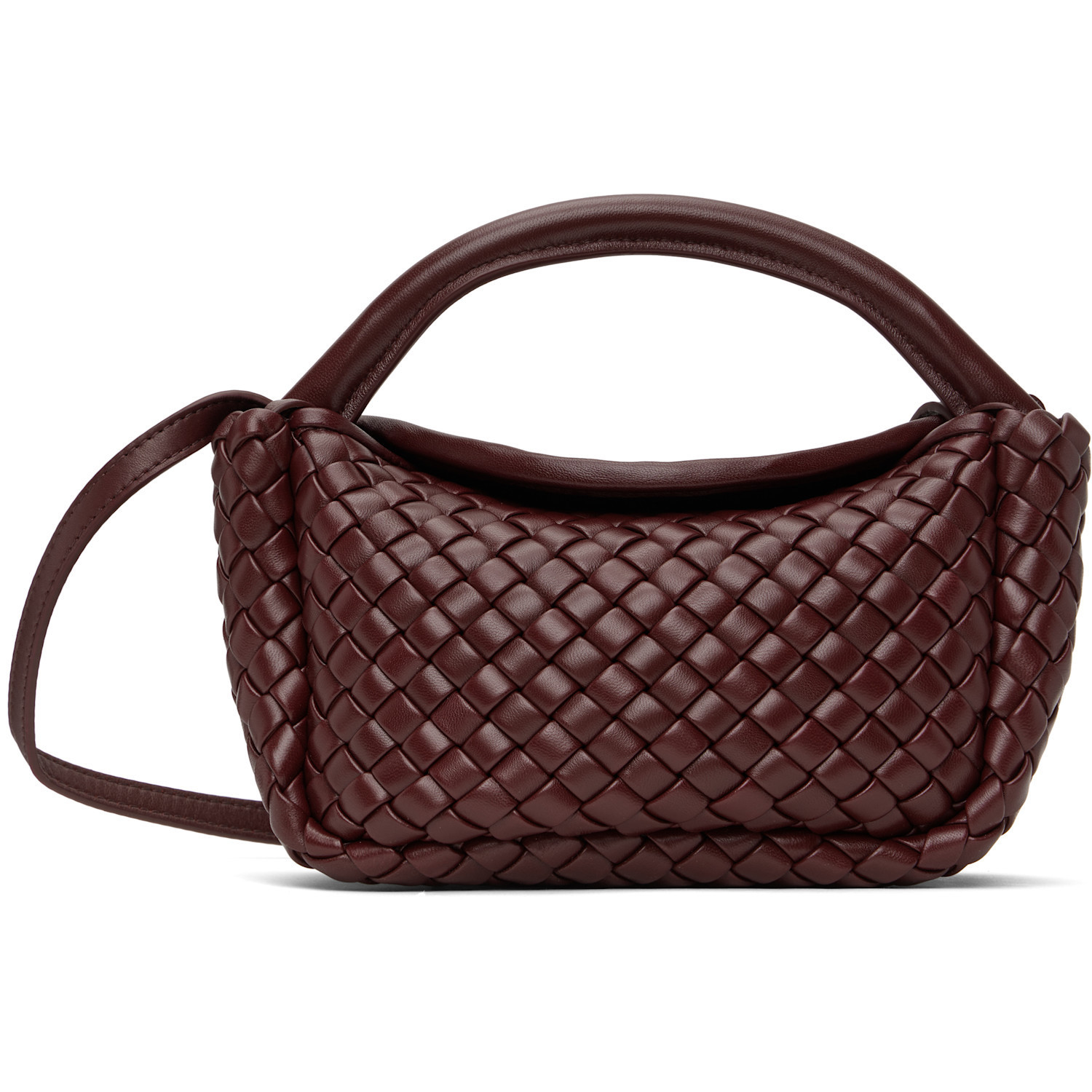 Bottega Veneta Burgundy Small Cobble Top Handle Bag | SSENSE