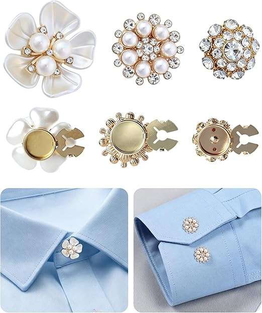 Button Covers for Women Blouses - 3 Pcs No Sew Gold Button Cover for Crafts Sewing DIY, Detachabl... | Amazon (US)