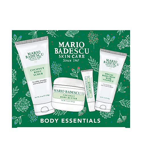 Mario Badescu Best of Body Essentials 4 Piece Kit, Skincare Gift Set Includes Lip Balm, Coconut Body Scrub, Coconut Body Butter & Special Hand Cream With Vitamin E | Amazon (US)