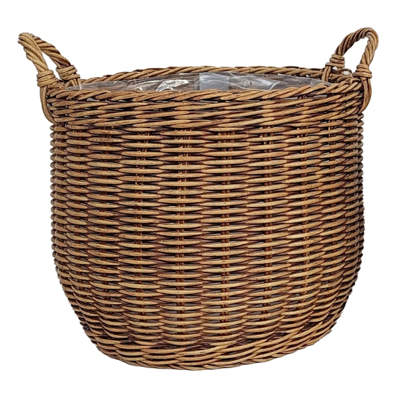 Haven Polyrattan Lined Basket Outdoor Planter, Large | At Home