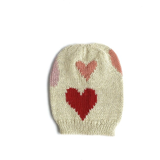 Ivory Heart Valentine Hat, Pink | Maisonette