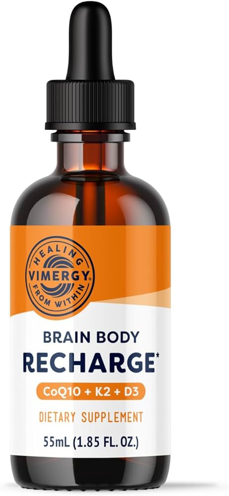 Vimergy Brain Body Recharge - Liquid Coq10 with Vitamin D3 & K2 (Coenzyme Q10 45mg, D3 1000IU, K2... | Amazon (US)