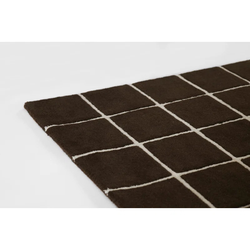 Montara Form Hand Tufted Wool Geometric Brown Area Rug | Wayfair North America