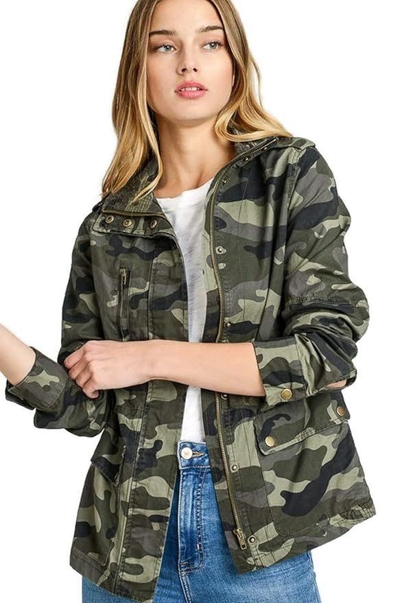 Mirabell Women's Lightweight Long Sleeve Army Camouflage Jacket | Amazon (US)