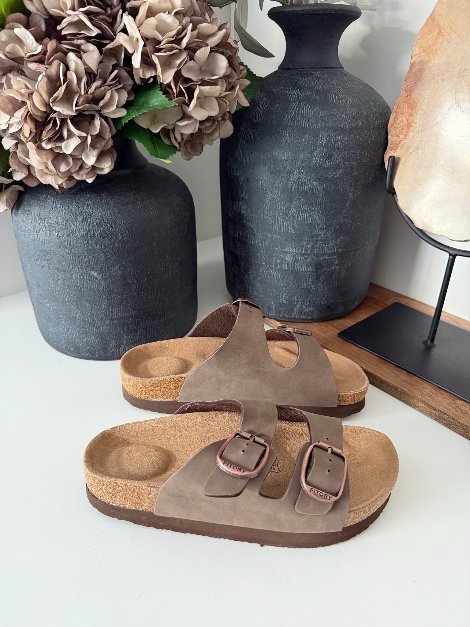 Fitory Woman’s Cork Open Toe Slides