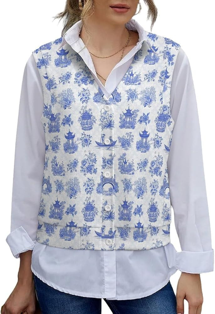 Women's Sweater Vest Knit Sleeveless Sweater Vest Tank Fall Outfits | Amazon (US)