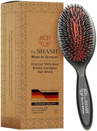SHASH Since 1869 Hand Made In Germany - Nylon, 100% First Cut Boar Bristle Brush Suitable For Nor... | Amazon (US)