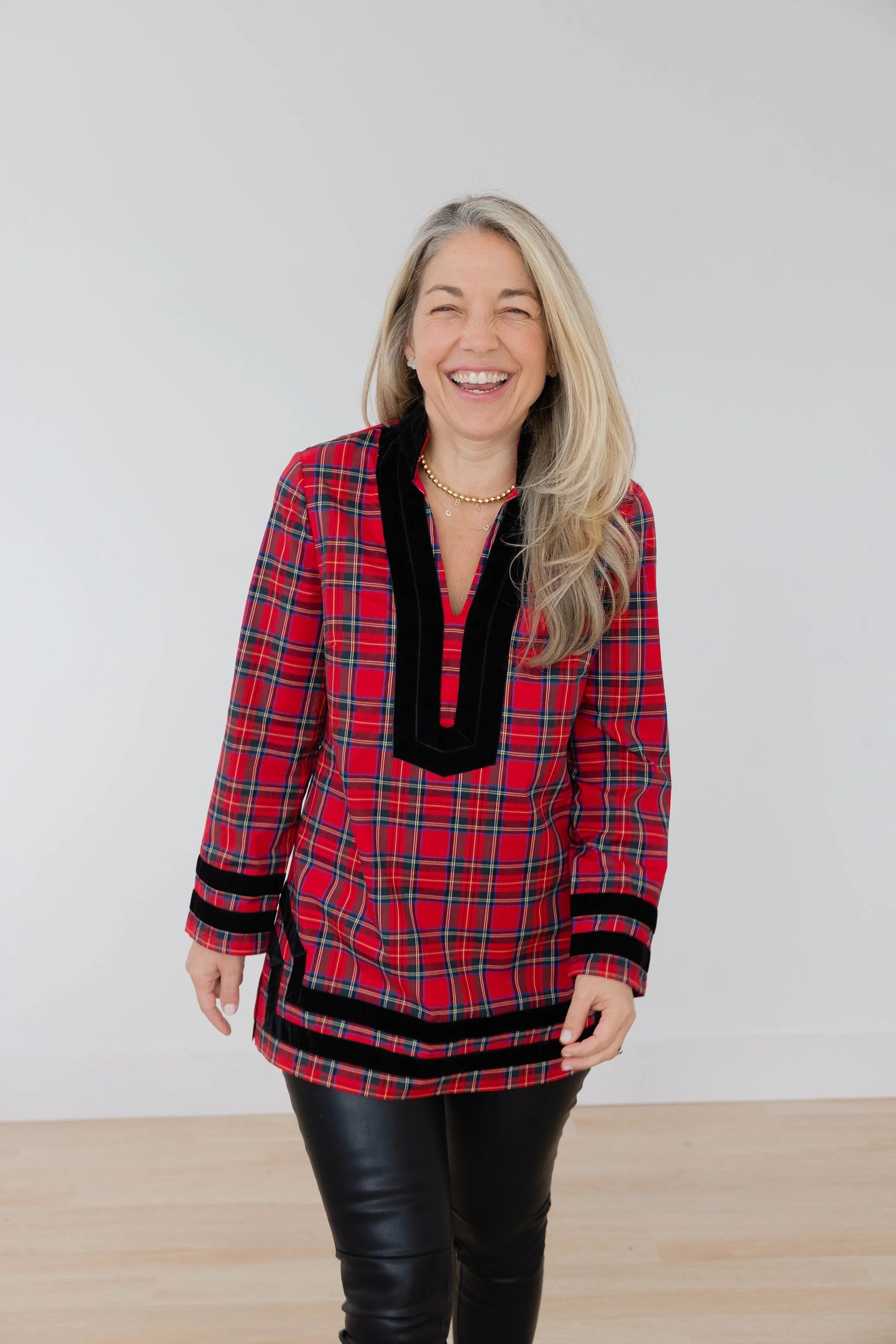 Red Plaid Classic Tunic Top | Sail to Sable
