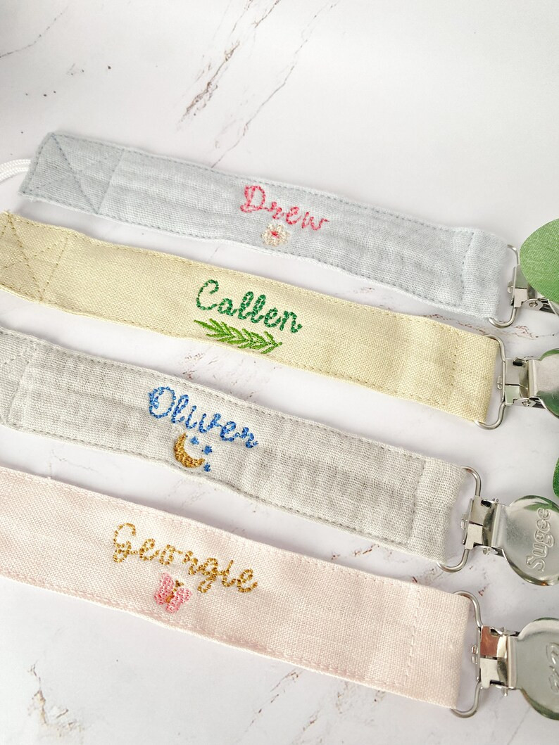 Personalized Pacifier Clip, Custom Newborn Pacifier Clip, Baby Shower Gift, Custom Pacifier Holde... | Etsy (US)