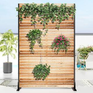 47 in. x 72 in. Natural Textured Metal Garden Screens Outdoor Privacy Screen | The Home Depot